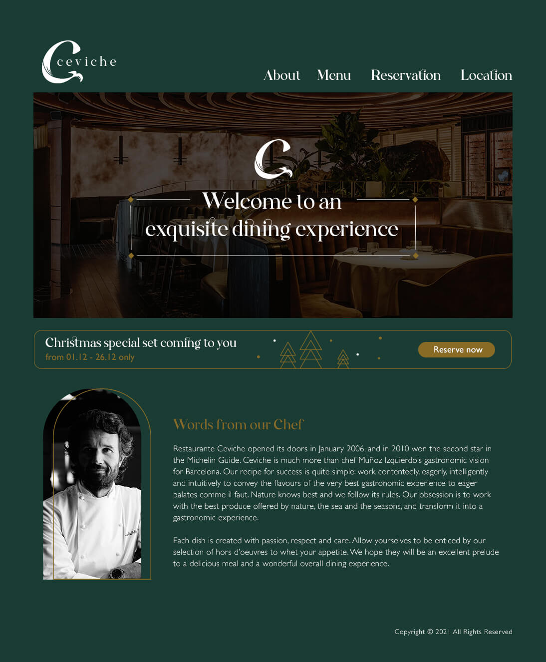 Family of Eateries app interfaces