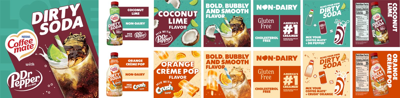 Coffee Mate Dirty Soda Carousel Tiles