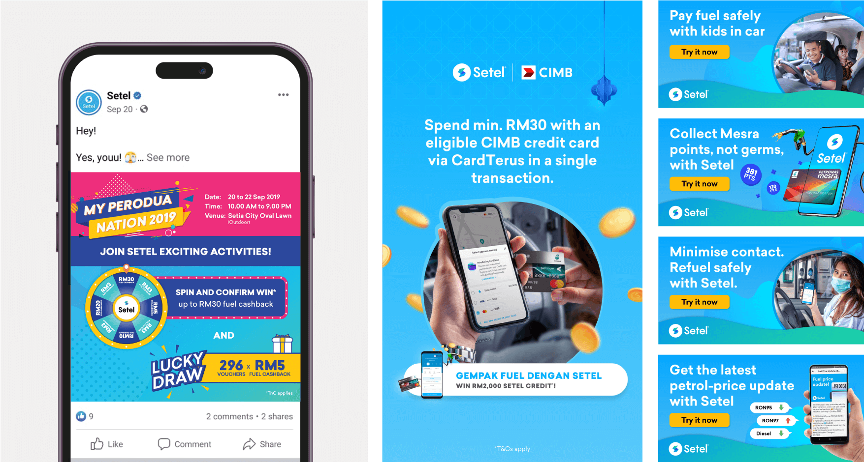 Setel Social and banners